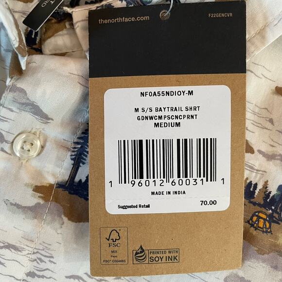 NWT The North Face Men’s Medium Short Sleeve Baytrail Button Up Shirt - Picture 8 of 8